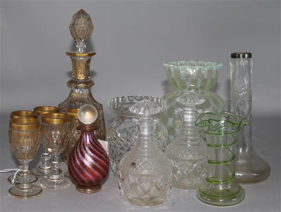 A glass liqueur set, etc.